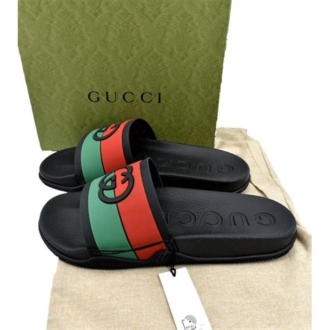 gucci sandali vinile|gucci slide sandals black rubber.